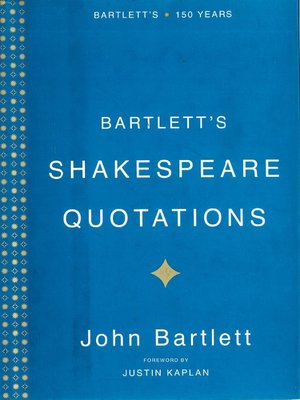 cover image of Bartlett's Shakespeare Quotations